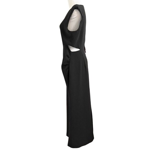 ZARA BLACK CUT OUT SLEEVELESS COLUMN MAXI DRESS 2157/223 - S - Picture 1 of 14